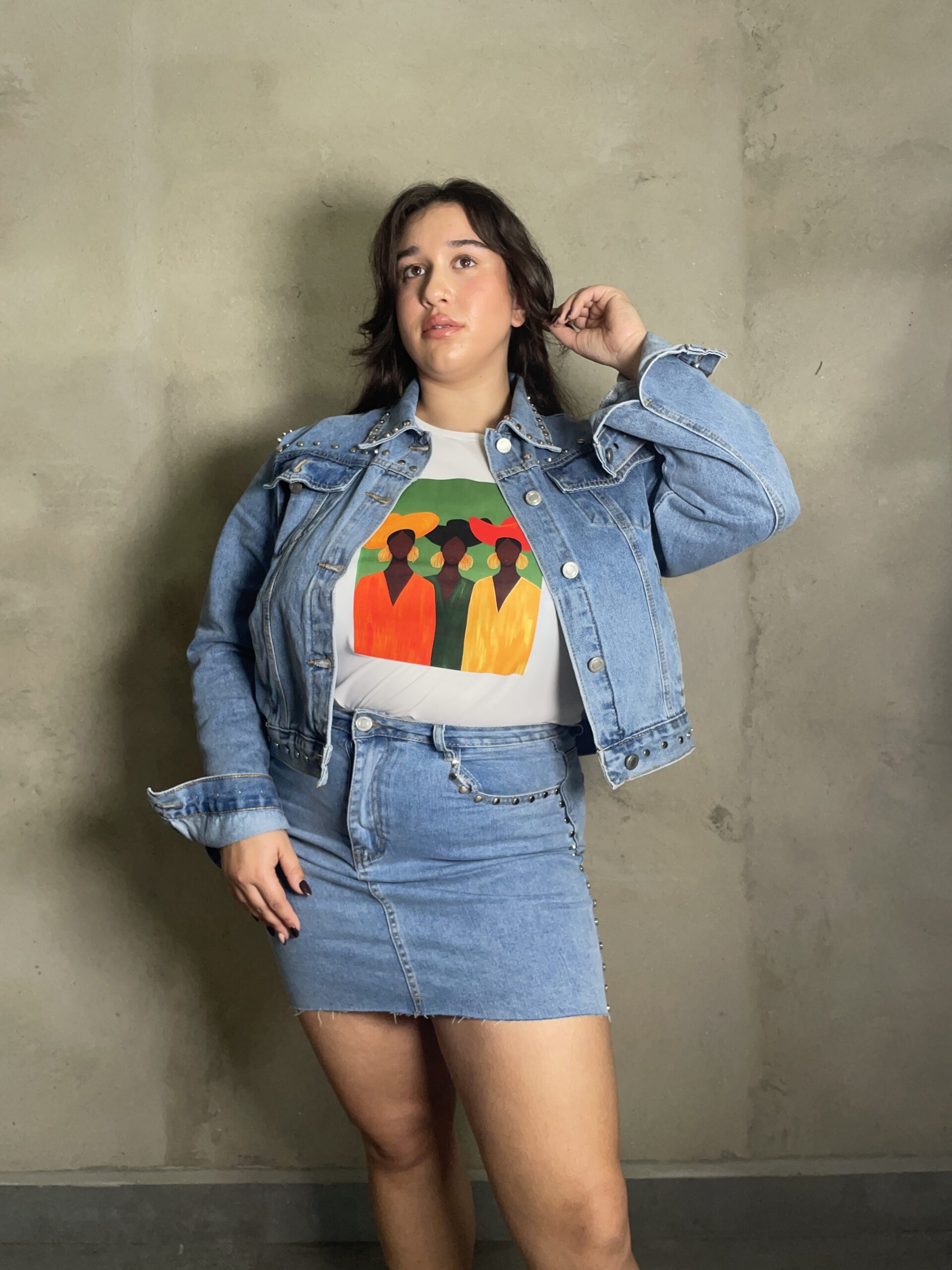 Falda vaquera tachuela