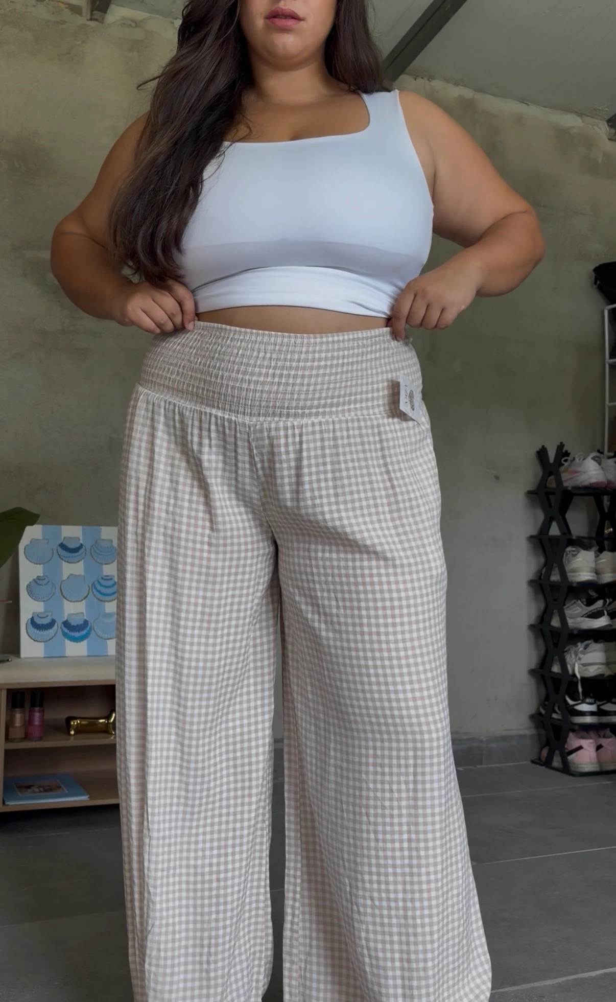 Pantalón vichy fruncido - Imagen 5